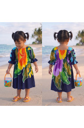 Hand Painted Rayon Kids Dress
